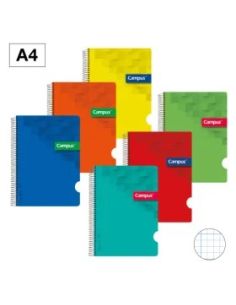 Bloc Espiral Campus A4 Tapa Plástico 80 Hojas 90g Milimetrado Modelo 46
