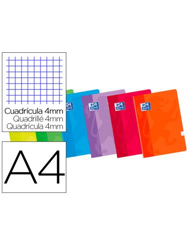 Libreta Escolar Oxford 48 H Din A4 Cuadro 4 Mm